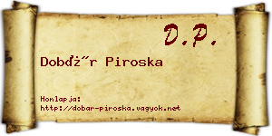 Dobár Piroska névjegykártya