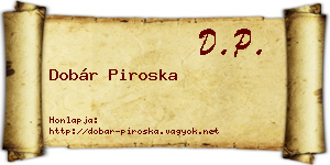 Dobár Piroska névjegykártya